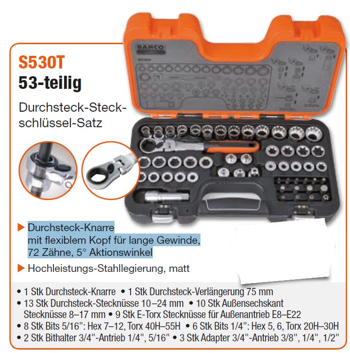 S530T Durchsteck-Steckschlüssel-Satz