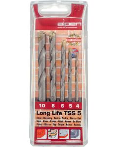 Steinbohrer Long Life TSS 5, 5-tlg.. in Kunststoffkasette