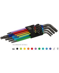  Multicolour Winkelschraubendreher-Satz für Innensechskantschrauben, 9 tlg C1997LM/9P