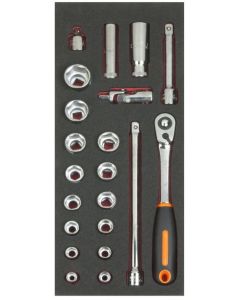1/3 Einlage Steckschlüsssel-Einsätze 1/2", 21-teilig, FF1E2201