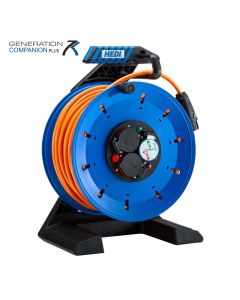 Vollkunstoffkabeltrommel HEDI Generation 7, Companion Plus mit 33 m Panzerkabel PLUS (H07BQ-F) 3G2,5 in orange