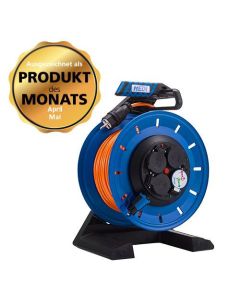 Vollkunstoffkabeltrommel HEDI Generation 7, mit Schleifring 40 m H07BQ-F 3G1,5 orange