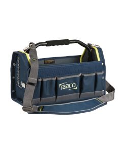 Professionelle 16" Werkzeugtasche, verstärkt durch Metallstreben im Rahmen und ausgestattet mit durchgehenden